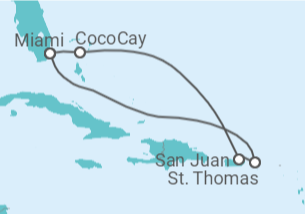 Itinerario del Crucero Puerto Rico, Islas Vírgenes - Eeuu - Royal Caribbean