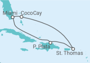 Itinerario del Crucero Islas Vírgenes - Eeuu - Royal Caribbean