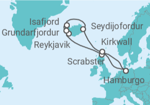Itinerario del Crucero Islandia, Reino Unido - Costa Cruceros