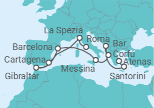 Itinerario del Crucero Grecia, Italia, España, Gibraltar - Princess Cruises