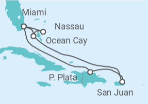 Itinerario del Crucero Bahamas, USA, Puerto Rico - MSC Cruceros
