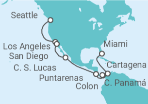 Itinerario del Crucero USA, México, Costa Rica, Panamá, Colombia - MSC Cruceros