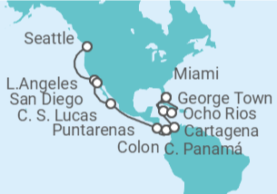 Itinerario del Crucero desde Seattle (EE.UU.)  a Miami (Florida) - MSC Cruceros
