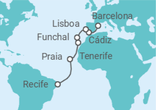 Itinerario del Crucero España, Portugal, Cabo Verde - Costa Cruceros