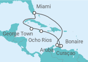Itinerario del Crucero Islas Caimán, Jamaica, Curaçao, Bonaire, San Eustaquio y Saba, Aruba - MSC Cruceros
