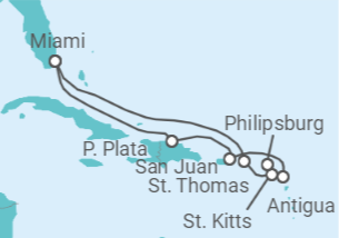 Itinerario del Crucero Islas Vírgenes - Eeuu, Saint Maarten, Antigua Y Barbuda, Puerto Rico - MSC Cruceros