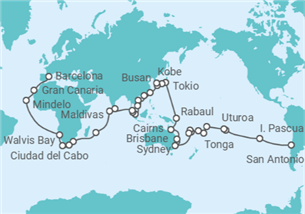 Itinerario del Crucero Vuelta al mundo - Costa Cruceros