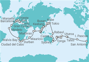 Itinerario del Crucero Vuelta al mundo - Costa Cruceros
