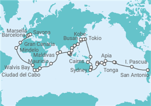 Itinerario del Crucero Vuelta al mundo - Costa Cruceros