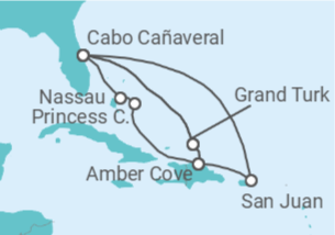 Itinerario del Crucero Bahamas, Puerto Rico, USA - Princess Cruises