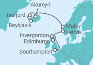 Itinerario del Crucero Islandia, Reino Unido - Norwegian Cruise Line