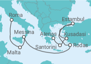 Itinerario del Crucero Grecia, Turquía, Italia, Malta - Princess Cruises