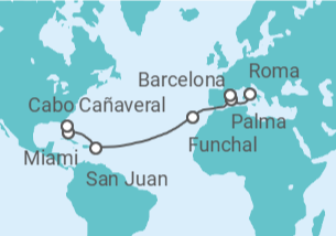 Itinerario del Crucero España, Portugal, Puerto Rico, USA - MSC Cruceros