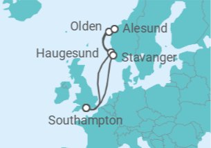 Itinerario del Crucero Noruega - Disney Cruise Line