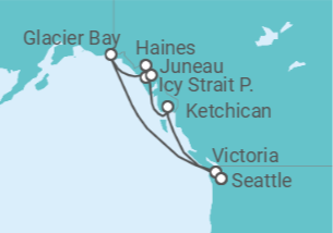 Itinerario del Crucero Alaska - Cunard