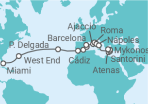 Itinerario del Crucero desde Fort Lauderdale (Miami) a Atenas (Grecia) - Princess Cruises