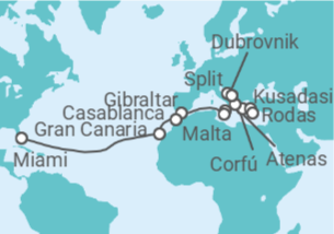Itinerario del Crucero desde Atenas (Grecia) a Fort Lauderdale (Miami) - Princess Cruises