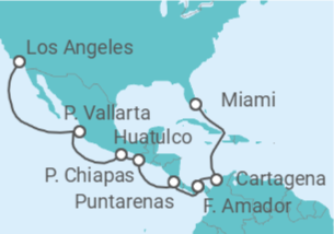 Itinerario del Crucero Colombia, Panamá, Costa Rica, México - Princess Cruises