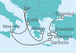 Itinerario del Crucero Grecia, Italia, Turquía - Princess Cruises