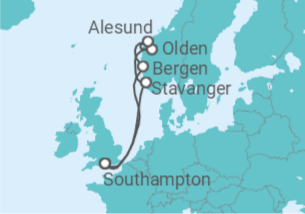 Itinerario del Crucero Noruega - Cunard