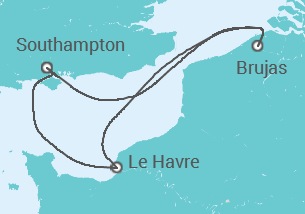 Itinerario del Crucero Francia, Bélgica - Cunard