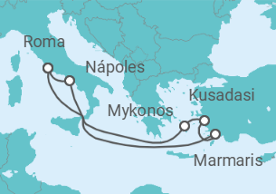 Itinerario del Crucero Italia, Grecia, Turquía - MSC Cruceros