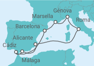 Itinerario del Crucero España, Italia, Francia - MSC Cruceros