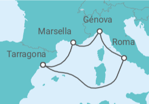 Itinerario del Crucero Francia, España, Italia - MSC Cruceros