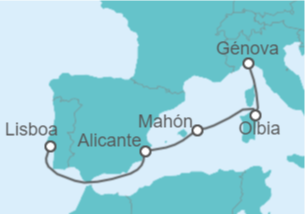 Itinerario del Crucero España, Italia - MSC Cruceros