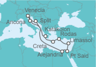 Itinerario del Crucero Italia, Grecia, Chipre, Egipto, Croacia - MSC Cruceros