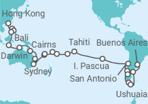 Itinerario del Crucero Vuelta al mundo - Costa Cruceros