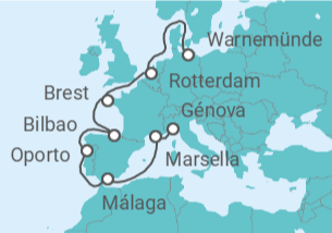 Itinerario del Crucero Holanda, España, Portugal, Francia - MSC Cruceros