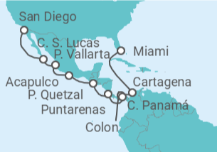 Itinerario del Crucero Colombia, Panamá, Costa Rica, México - Norwegian Cruise Line