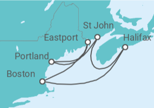 Itinerario del Crucero Canadá - Norwegian Cruise Line