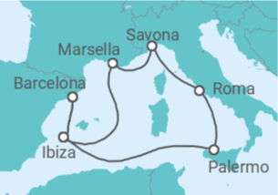 Itinerario del Crucero España, Italia, Francia - Costa Cruceros