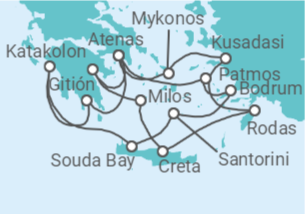 Itinerario del Crucero Grecia, Turquía - Silversea