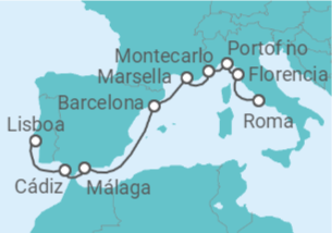 Itinerario del Crucero España, Francia, Mónaco, Italia - Silversea