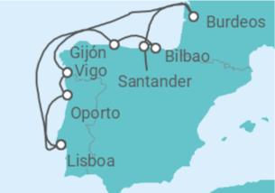 Itinerario del Crucero Portugal, España - Silversea