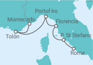 Itinerario del Crucero Italia, Francia - Silversea