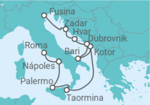 Itinerario del Crucero Italia, Montenegro, Croacia - Silversea