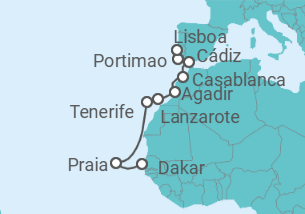Itinerario del Crucero Islas Canarias - Silversea