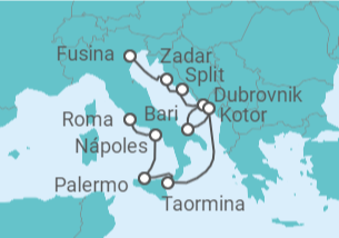 Itinerario del Crucero Croacia, Italia, Montenegro - Silversea