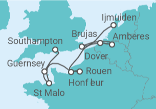 Itinerario del Crucero desde Ijmuiden (Amsterdam), Holanda a Southampton (Londres) - Silversea