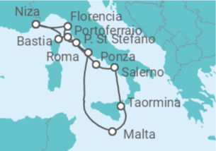 Itinerario del Crucero Italia, Malta - Silversea