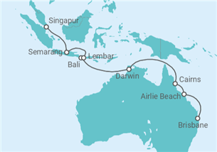 Itinerario del Crucero desde Brisbane (Australia) a Singapur - Silversea