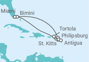 Itinerario del Crucero Islas Santas y mares bañados por el sol - Virgin Voyages
