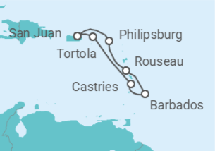 Itinerario del Crucero Saint Isles & Las Grandes Antillas - Virgin Voyages