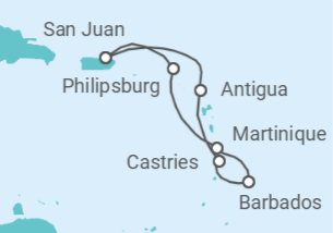 Itinerario del Crucero Ahoy! Año nuevo en el Valiant Lady - Virgin Voyages
