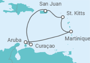 Itinerario del Crucero Vacaciones Caribeñas en el Valiant Lady - Virgin Voyages