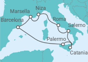 Itinerario del Crucero La Joya Brillante de la Riviera Francesa - Virgin Voyages